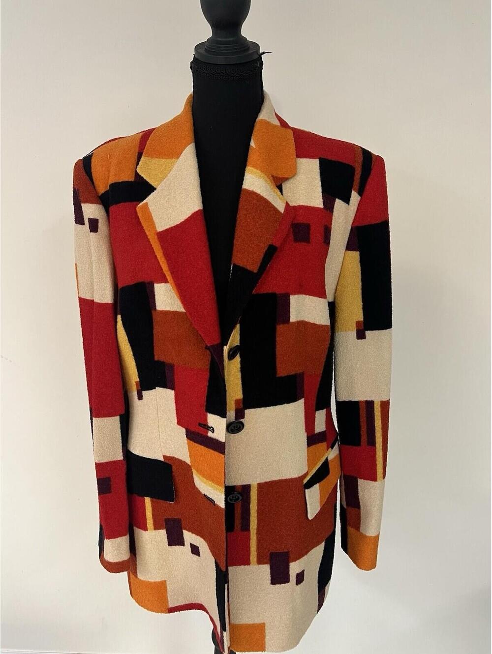 Laurel Escada Vintage 90s Colorblock Wool Blazer